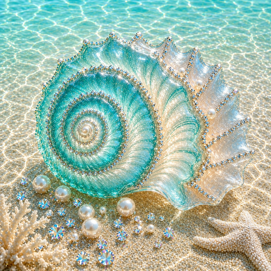 Diamond Art 16x16 Glitter Seashell Ocean Beach Shell