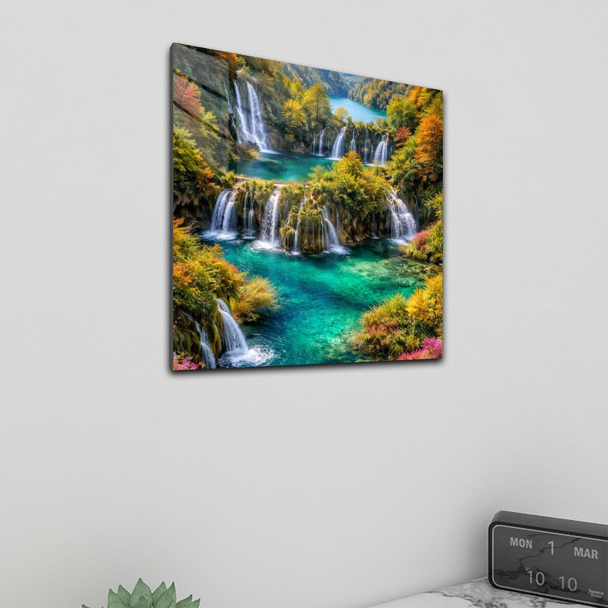 Square Acrylic Wall Art Prints with Hook Plitvice Lakes Croatia