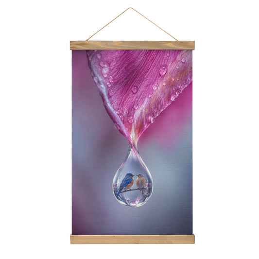 Linen Canvas Wall Art Bird Dew Drop