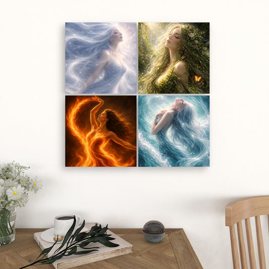 4 Panels Canvas Prints Wall Art Elements