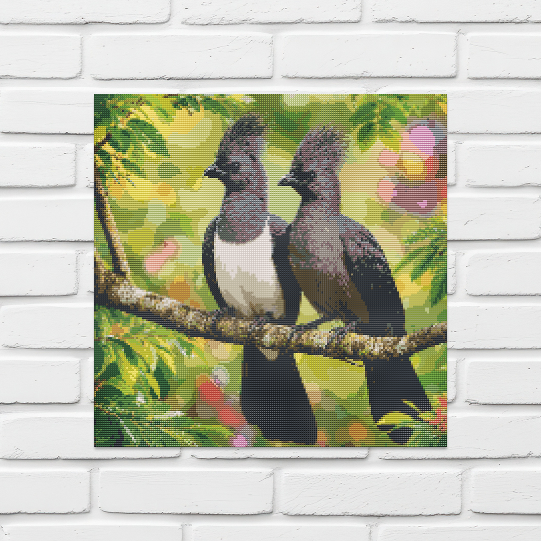 Diamond Painting Kit 20"x20" White-bellied Go-Away Bird (Round Drills)