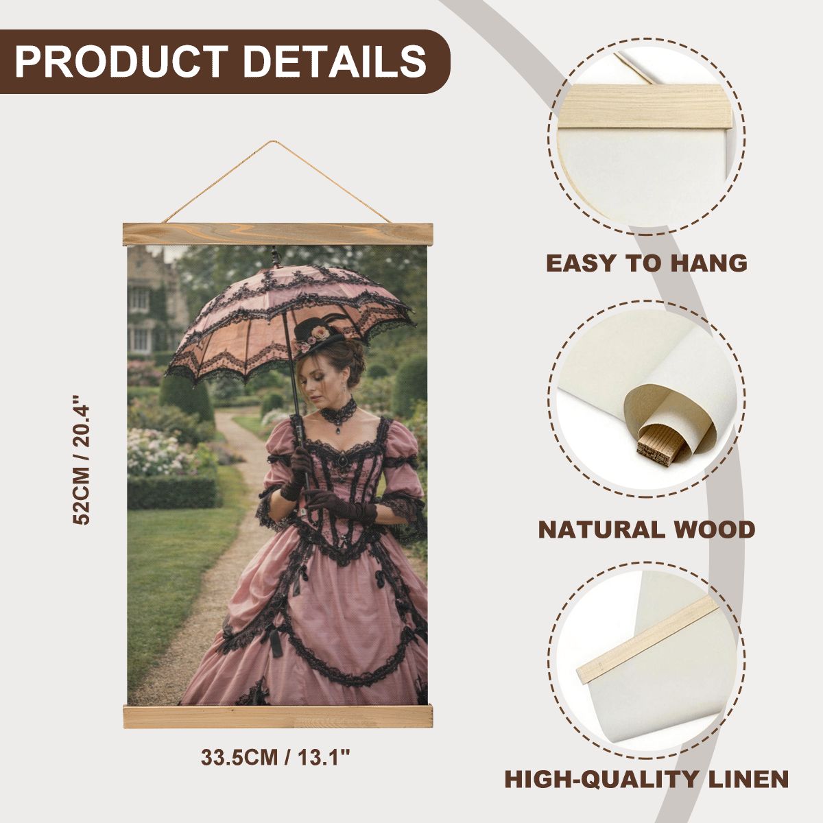 Linen Canvas Wall Art Victorian Walk in the Park