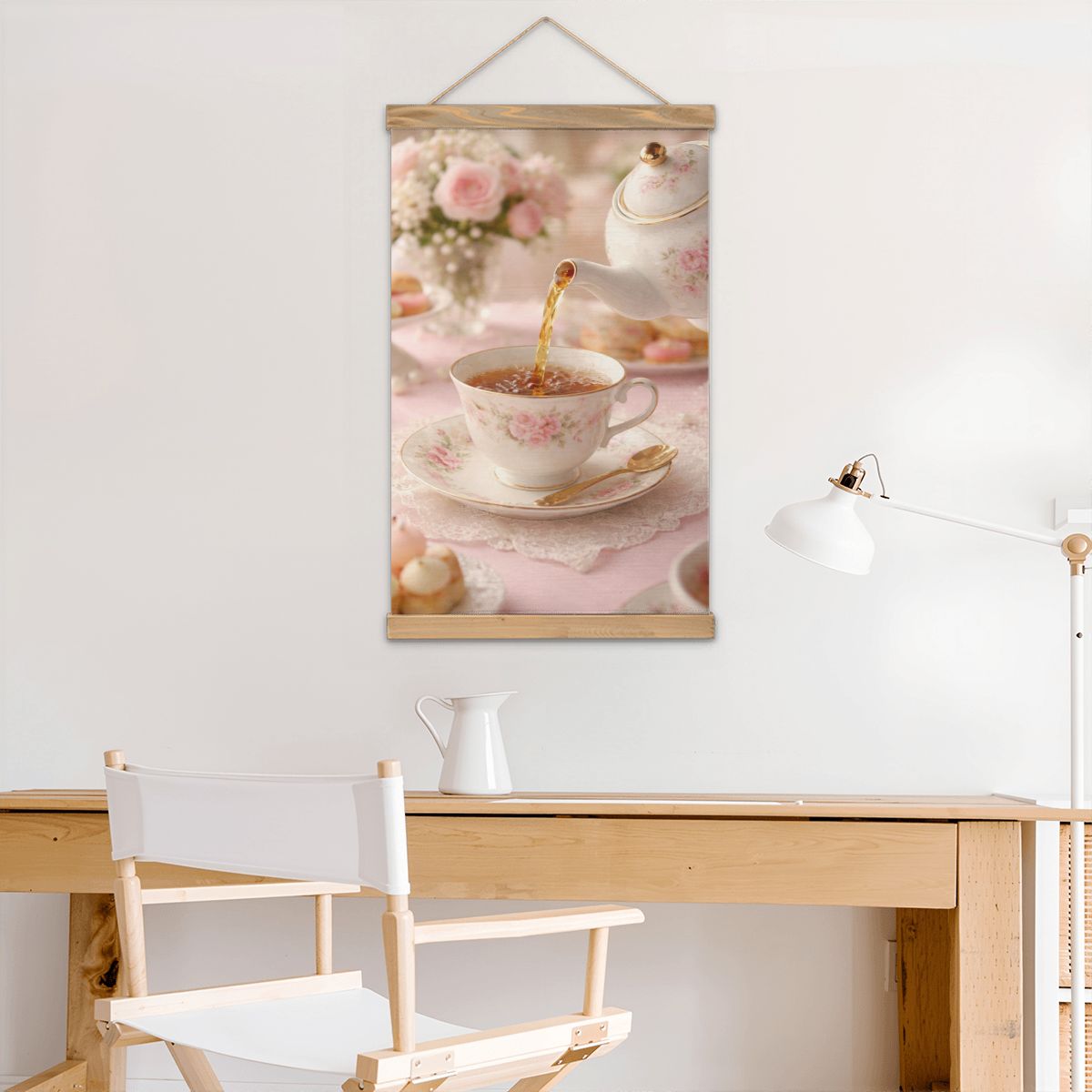Linen Canvas Wall Tea Party