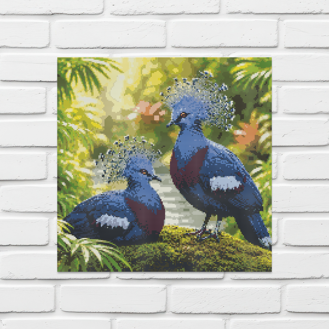 Diamond Painting Kit 20"x20" Victoria Crowned Pigeon (Round Drills)