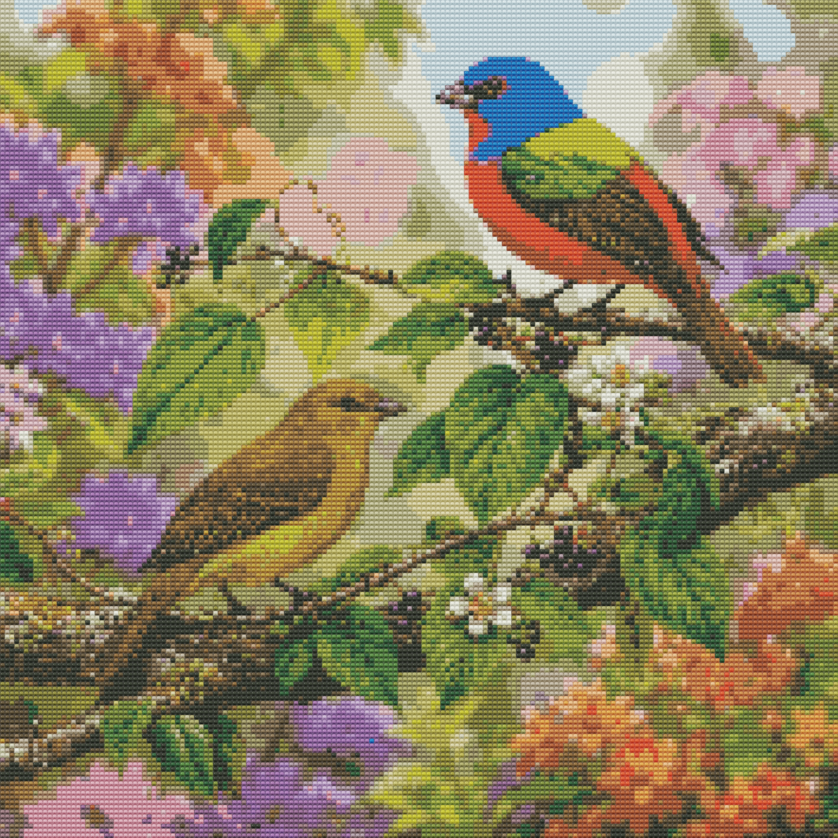 Diamond Painting Kit 20"x20" Painted Bunting (Round Drills)