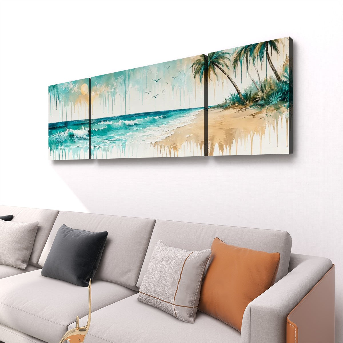 3 Panels Canvas Prints Wall Art Island