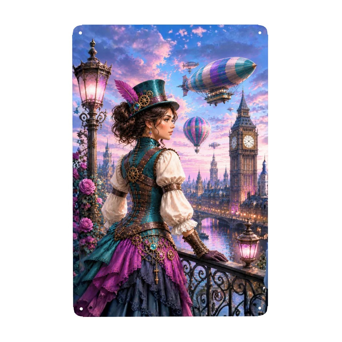 Tin Sign (Made in USA) Steampunk Woman