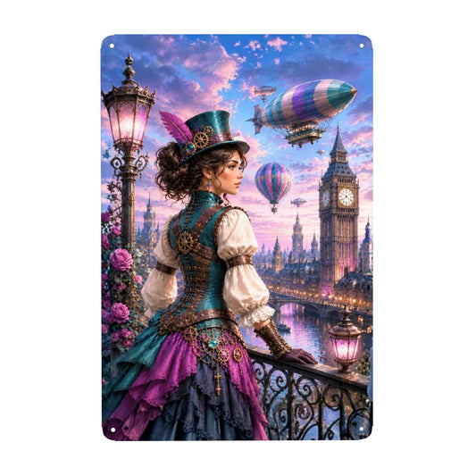 Tin Sign (Made in USA) Steampunk Woman