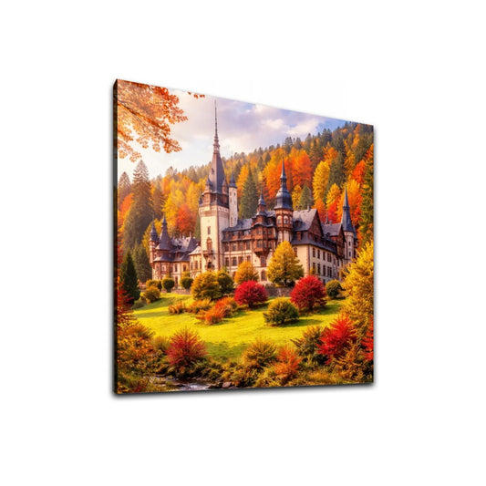 Acrylic Wall Art Prints with Hook Peles Castle in the Fall