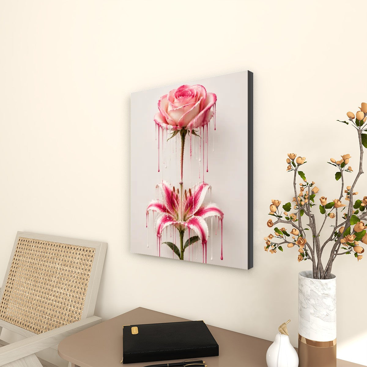 Canvas Prints Wall Art Dripping Flowers Art