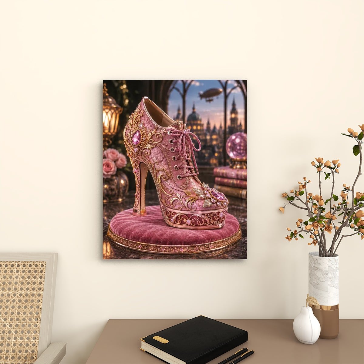 Canvas Prints Wall Art Steampunk Heel Pink