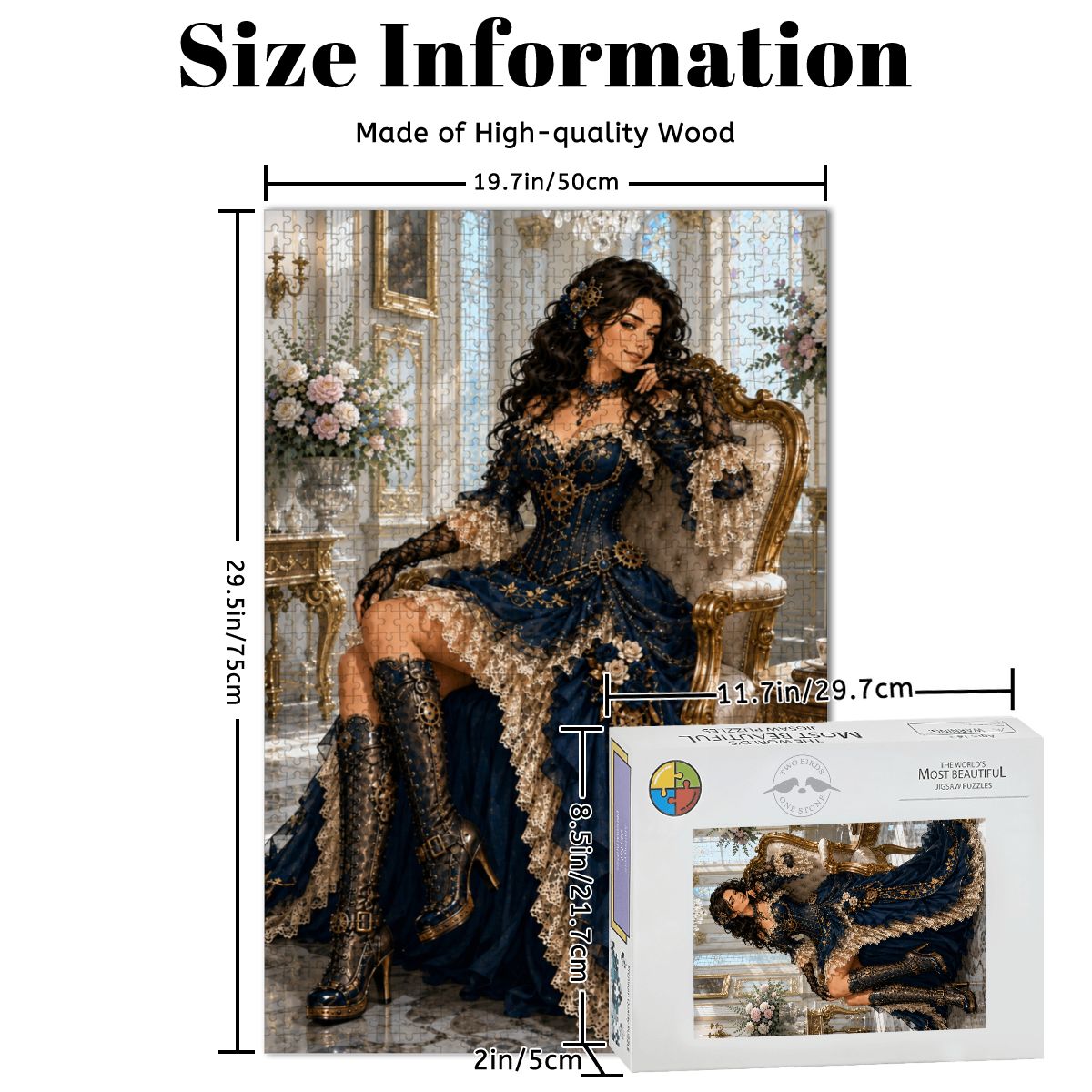 Wooden Jigsaw Puzzles 1000 pcs Steampunk Victorian Woman Dark Blue