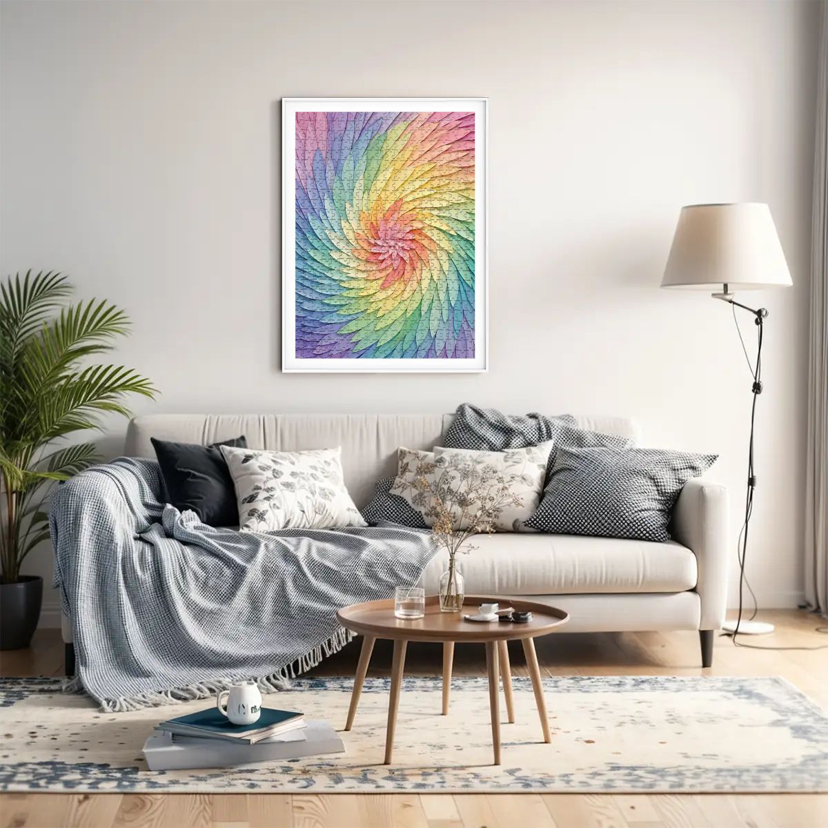 Wooden Jigsaw Puzzles 500 pcs Rainbow Spiral