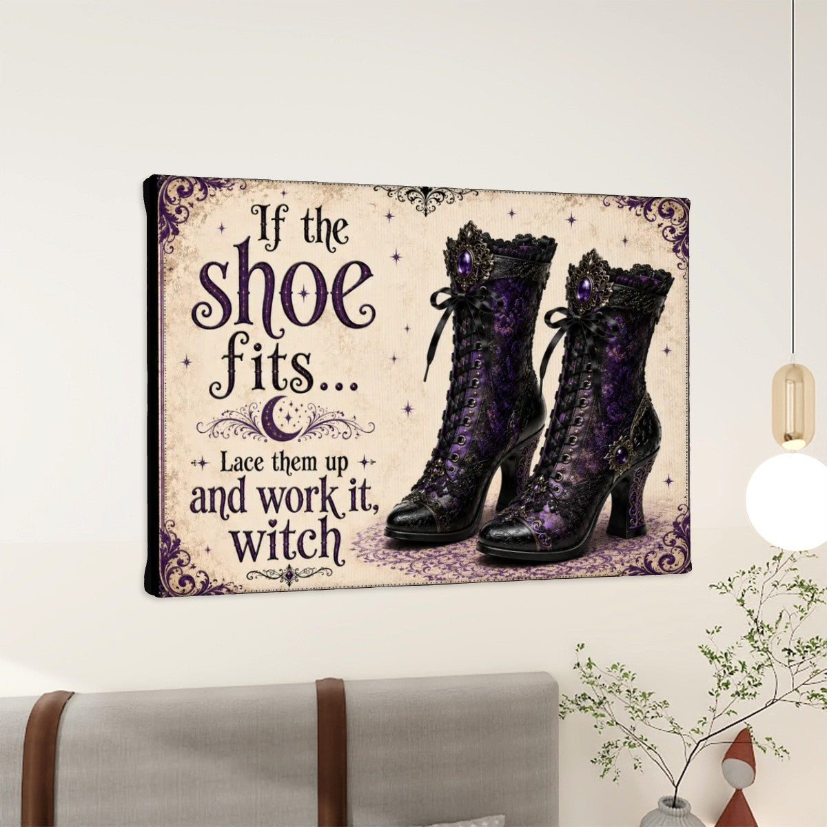 Small Canvas Prints Wall Art Decor Halloween Witch Boots If the Shoe Fits