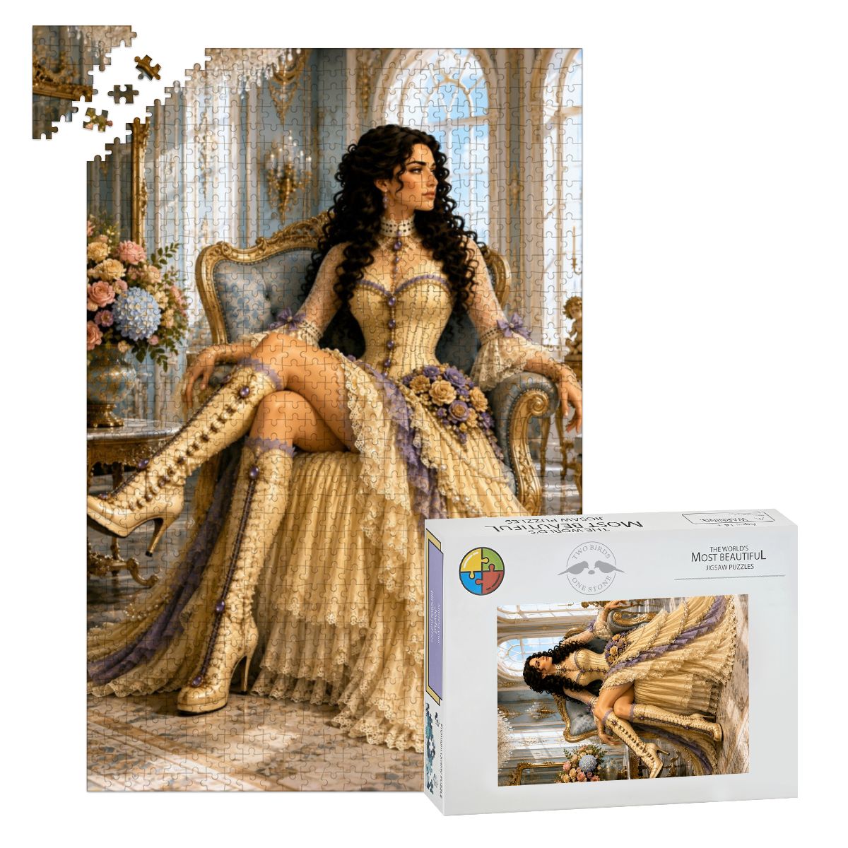 Wooden Jigsaw Puzzles 1000 pcs Steampunk Victorian Woman Yellow