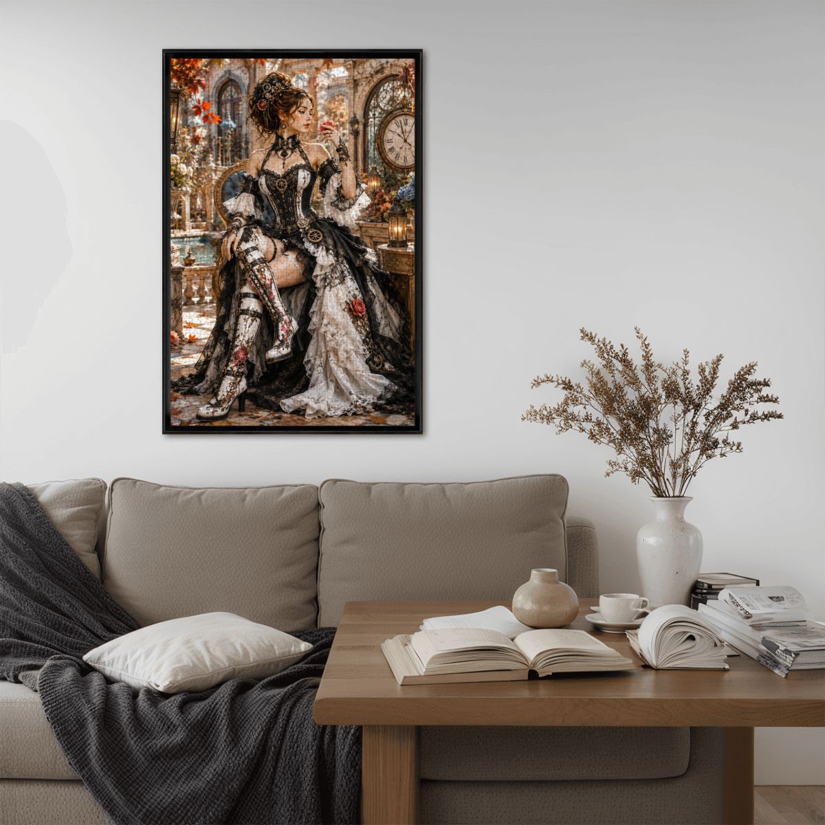 Wooden Jigsaw Puzzles 1000 pcs Steampunk Victorian Woman Roses