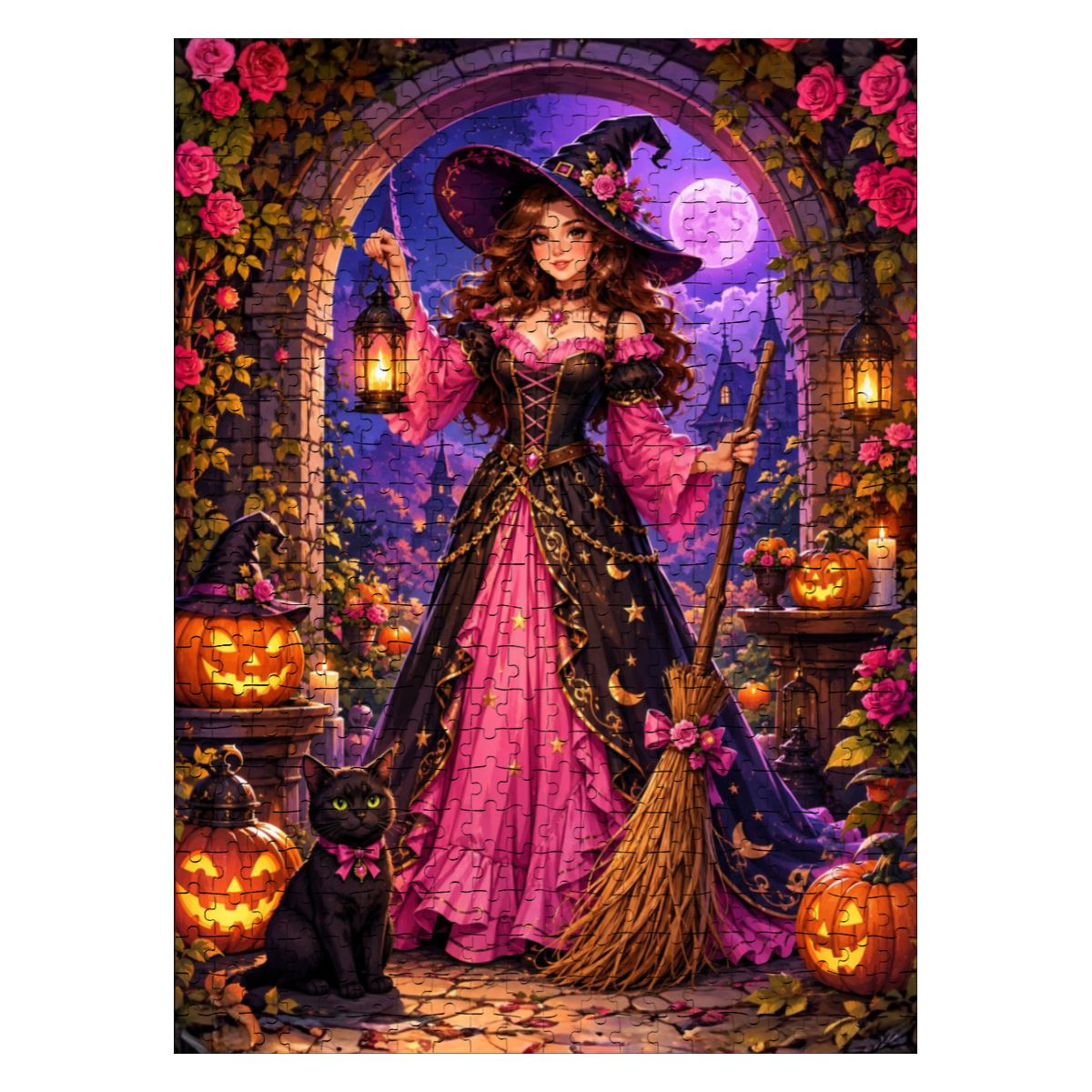 Wooden Jigsaw Puzzles 500 pcs Halloween Witch