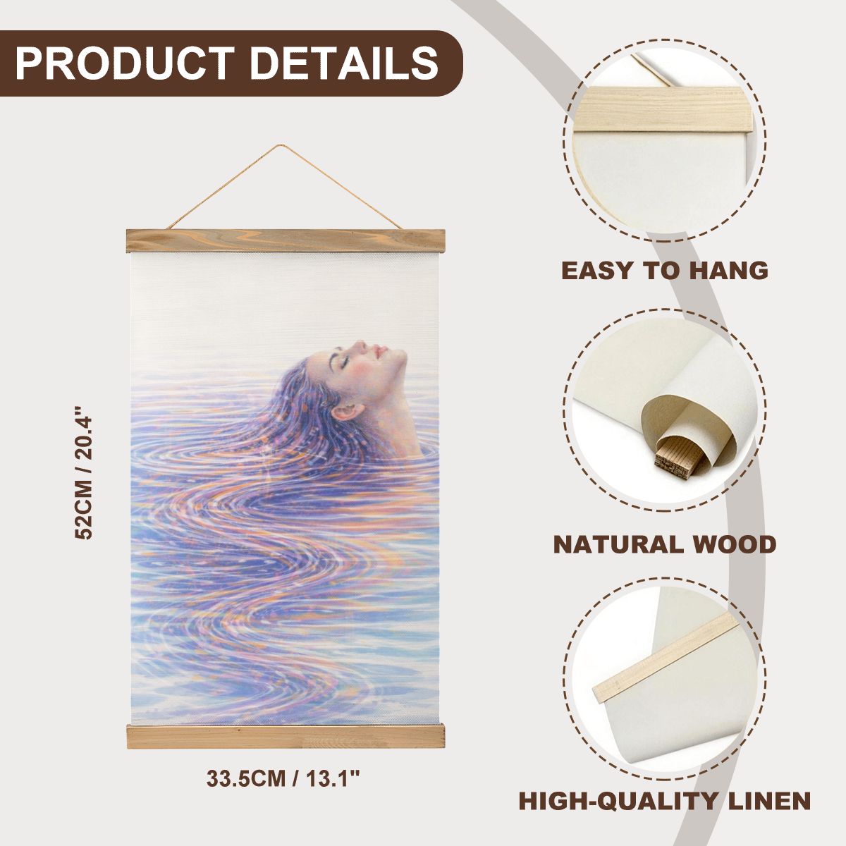Linen Canvas Wall Art Ripples