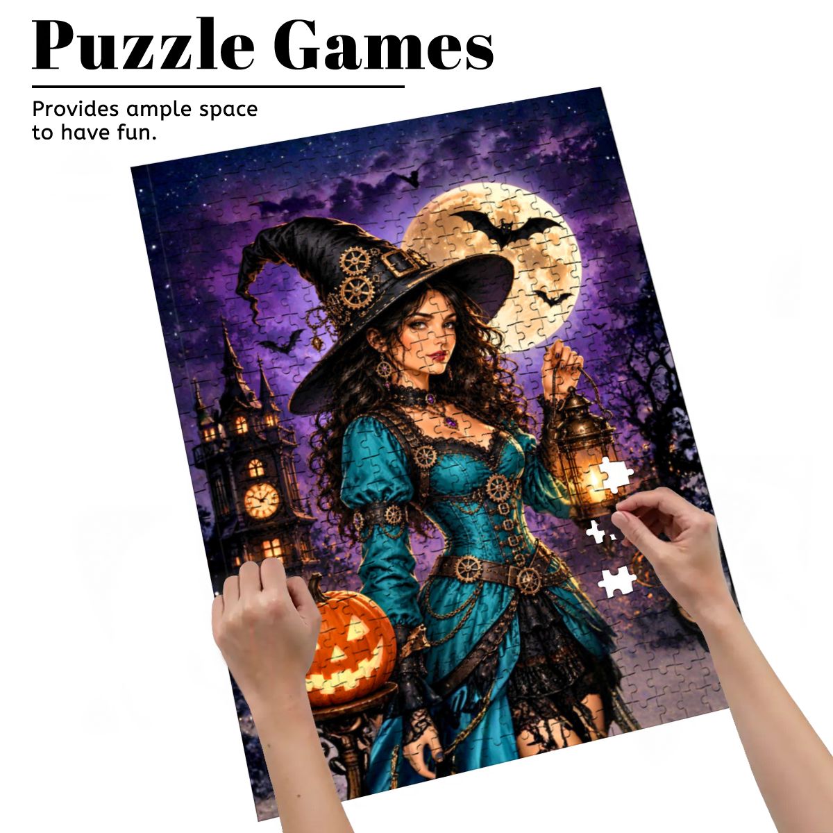 Wooden Jigsaw Puzzles 500 pcs Halloween Witch
