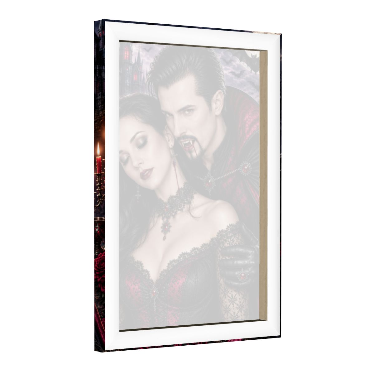 Framed Canvas Painting Halloween Vampire Couple(Made in USA)