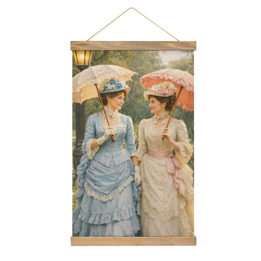 Linen Canvas Wall Art Victorian Friends