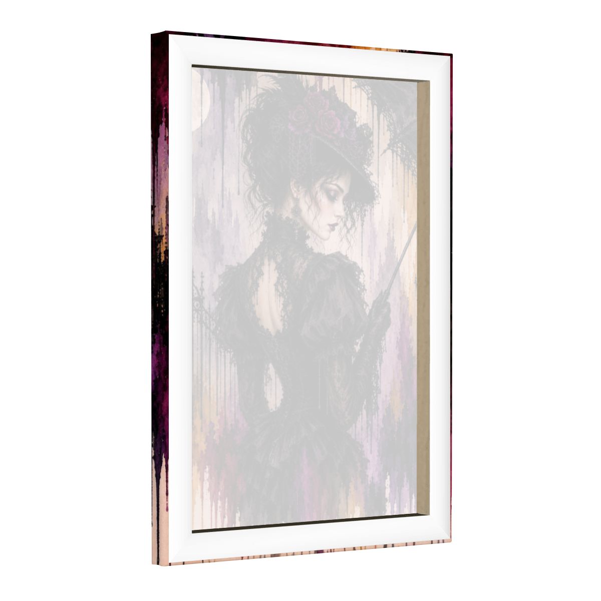 Small Canvas Prints Wall Art Decor Halloween Gothic Victorian Women Drip Art