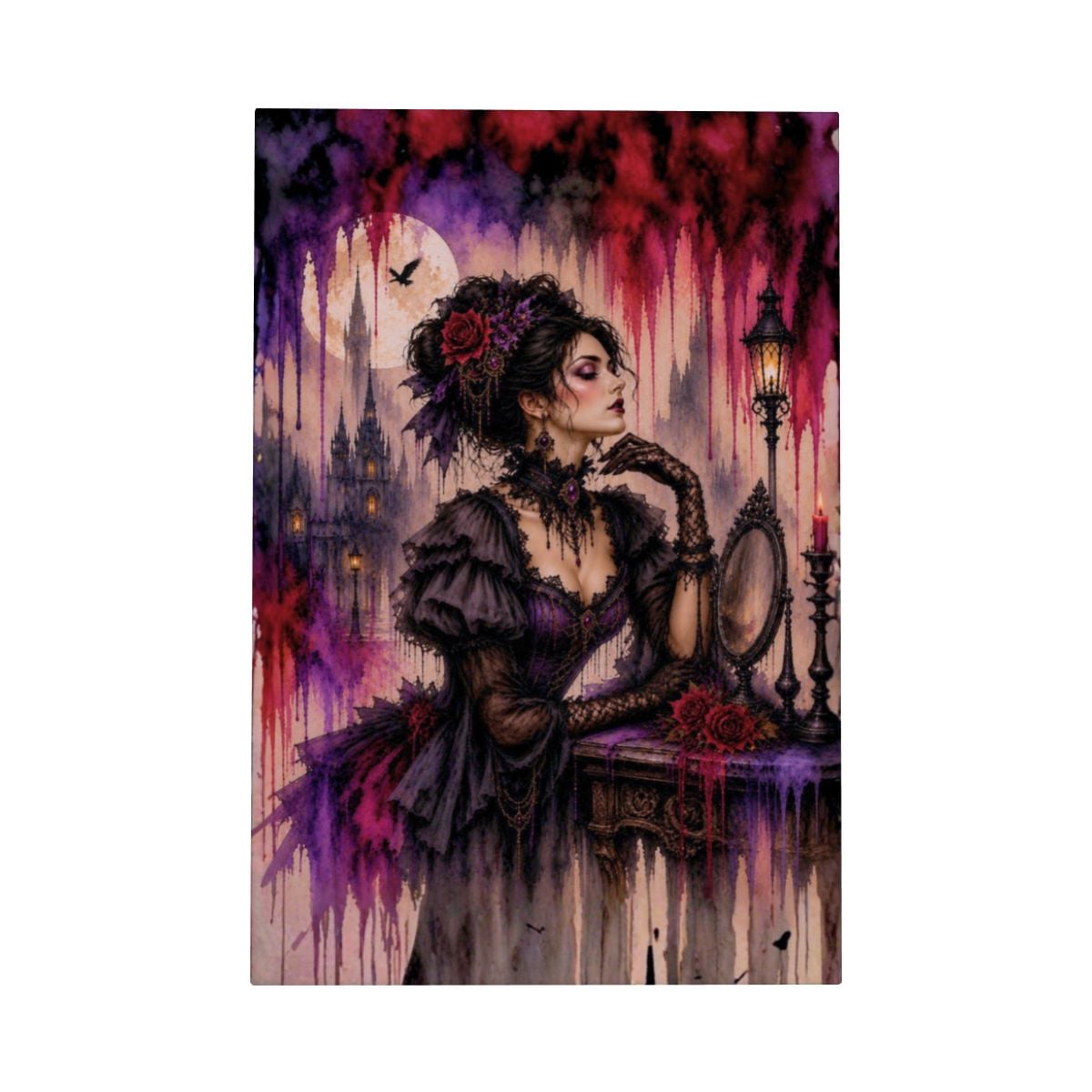 Framed Canvas Painting Gothic Victorian Woman (Made in USA)