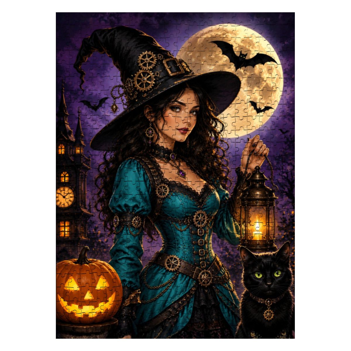 Wooden Jigsaw Puzzles 500 pcs Halloween Witch