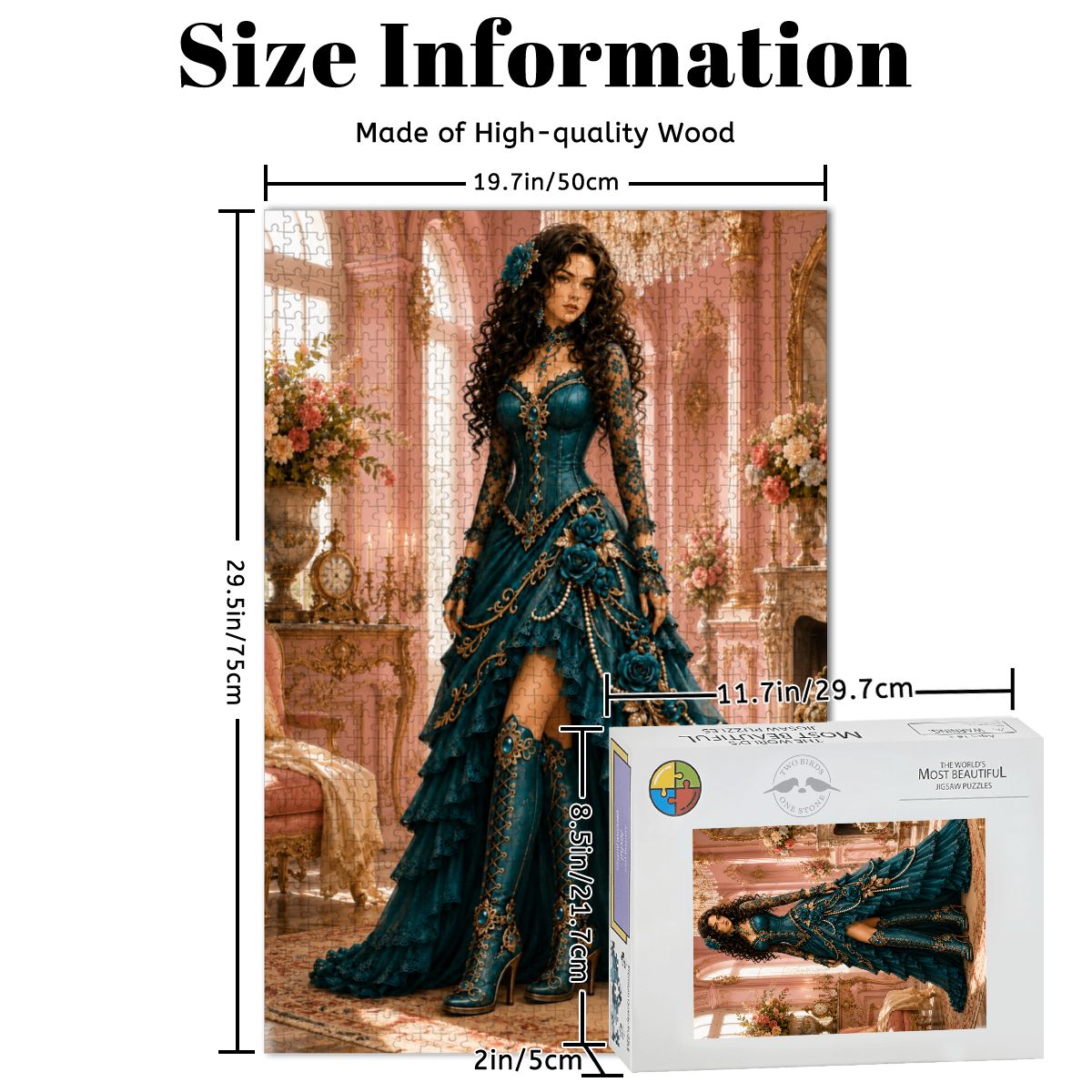 Wooden Jigsaw Puzzles 1000 pcs Steampunk Victorian Woman Teal