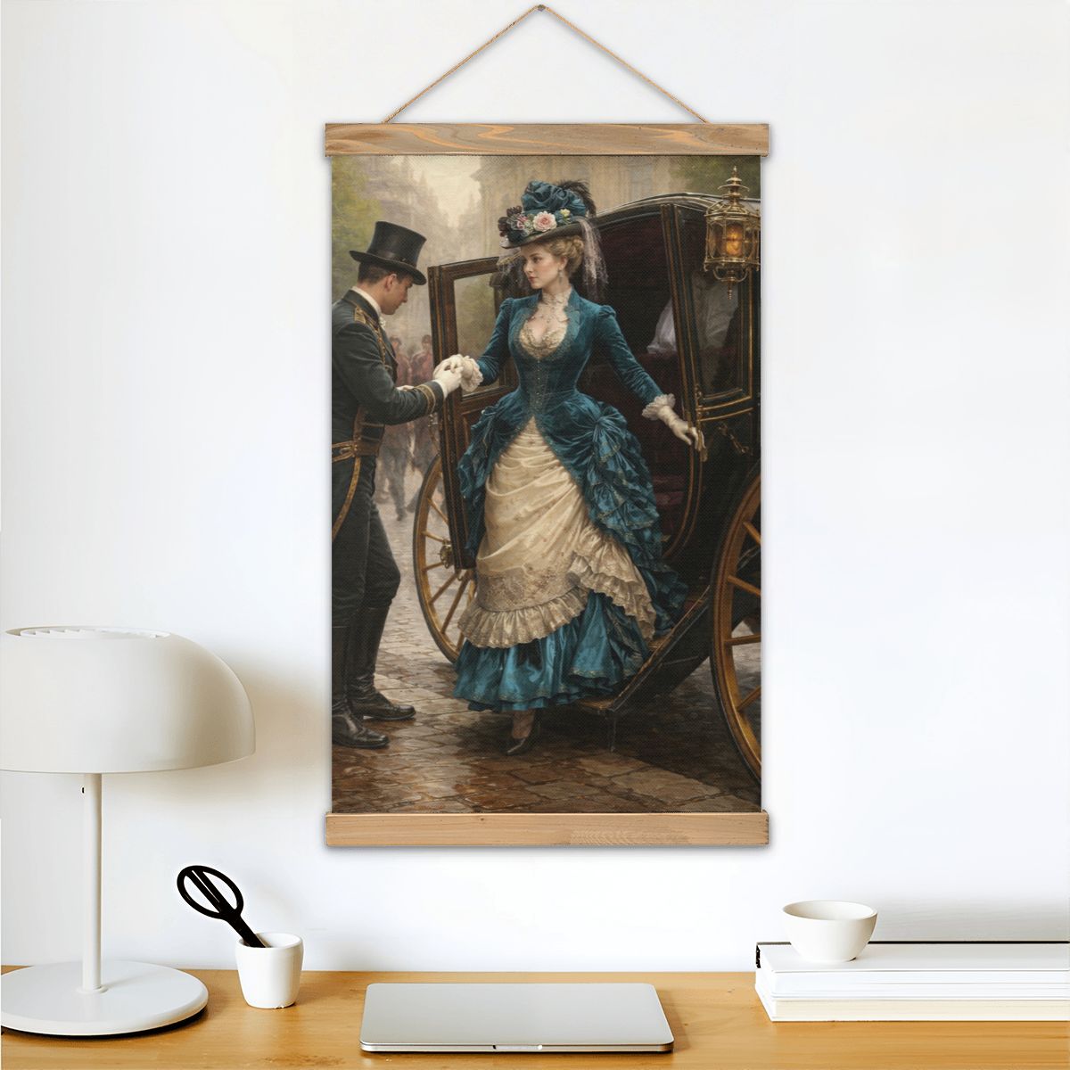 Linen Canvas Wall Art Victorian Carriage Ride