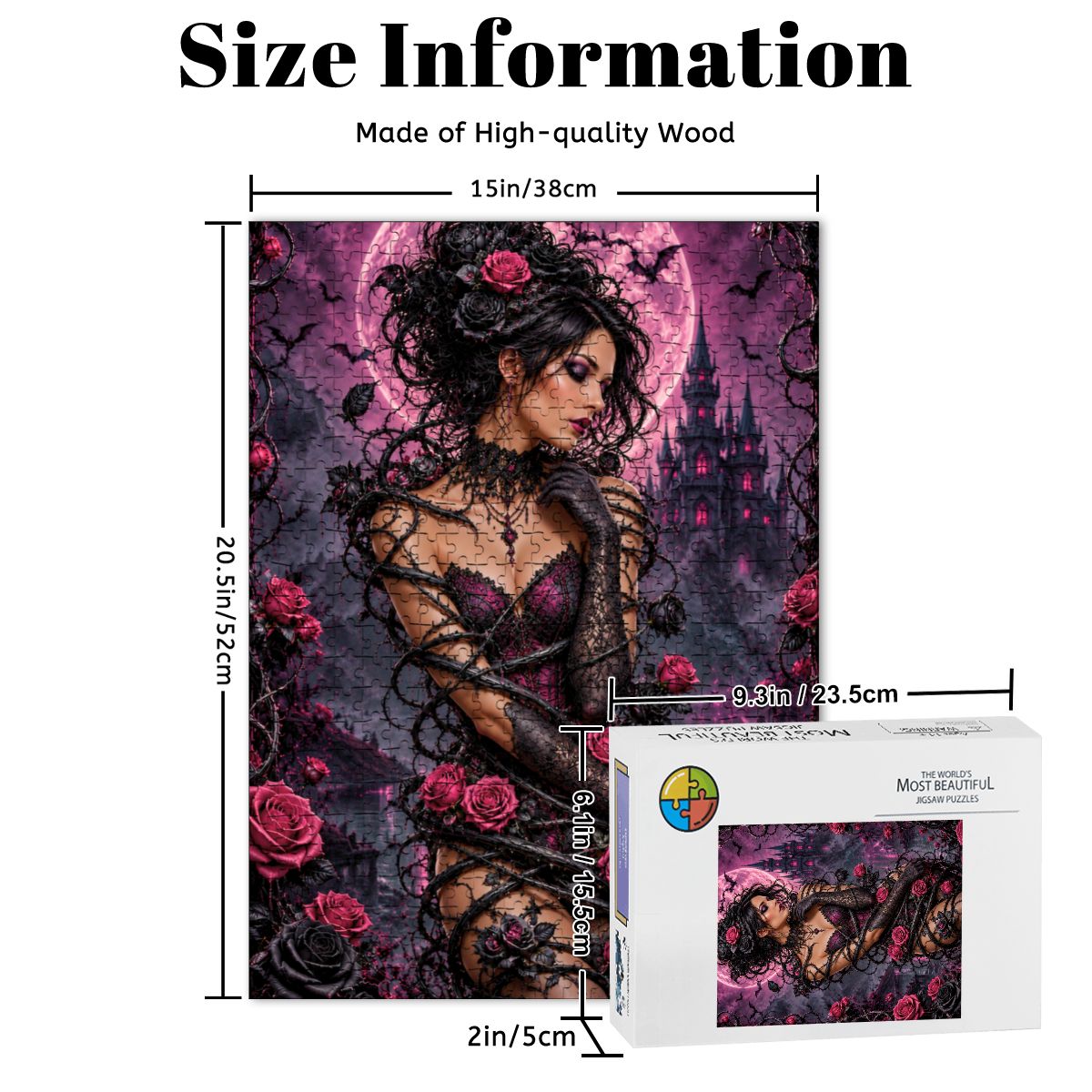 Wooden Jigsaw Puzzles 500 pcs Gothic Rose Vine