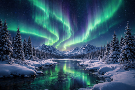 Diamond Art Kit 16x20 Diamond Painting Kit Northern Lights Winter Aurora