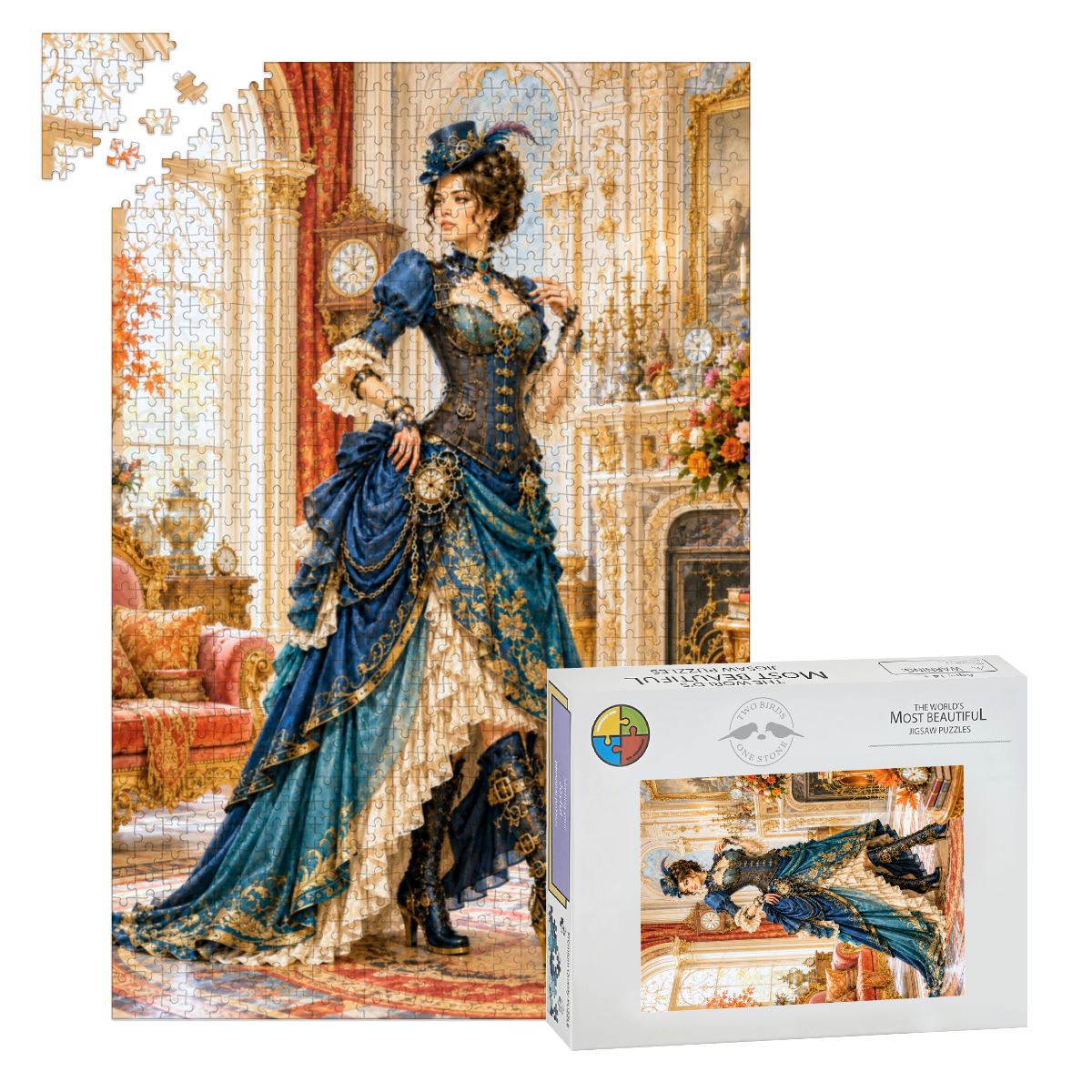 Wooden Jigsaw Puzzles 1000 pcs Steampunk Victorian Woman Blue
