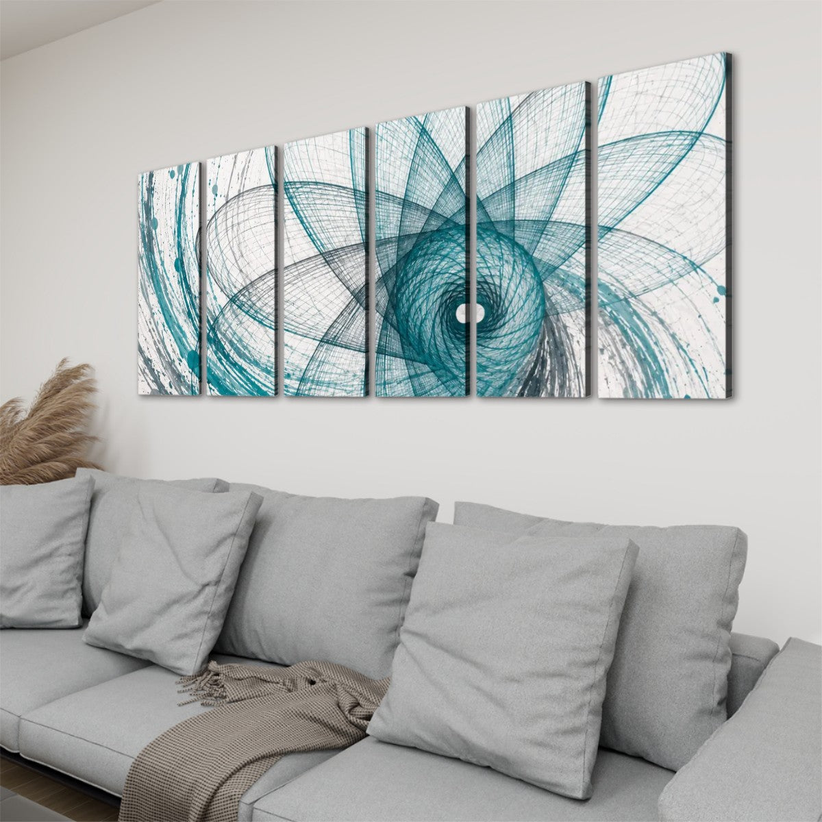 6 Panels Canvas Prints Wall Art 6 Panel Teal