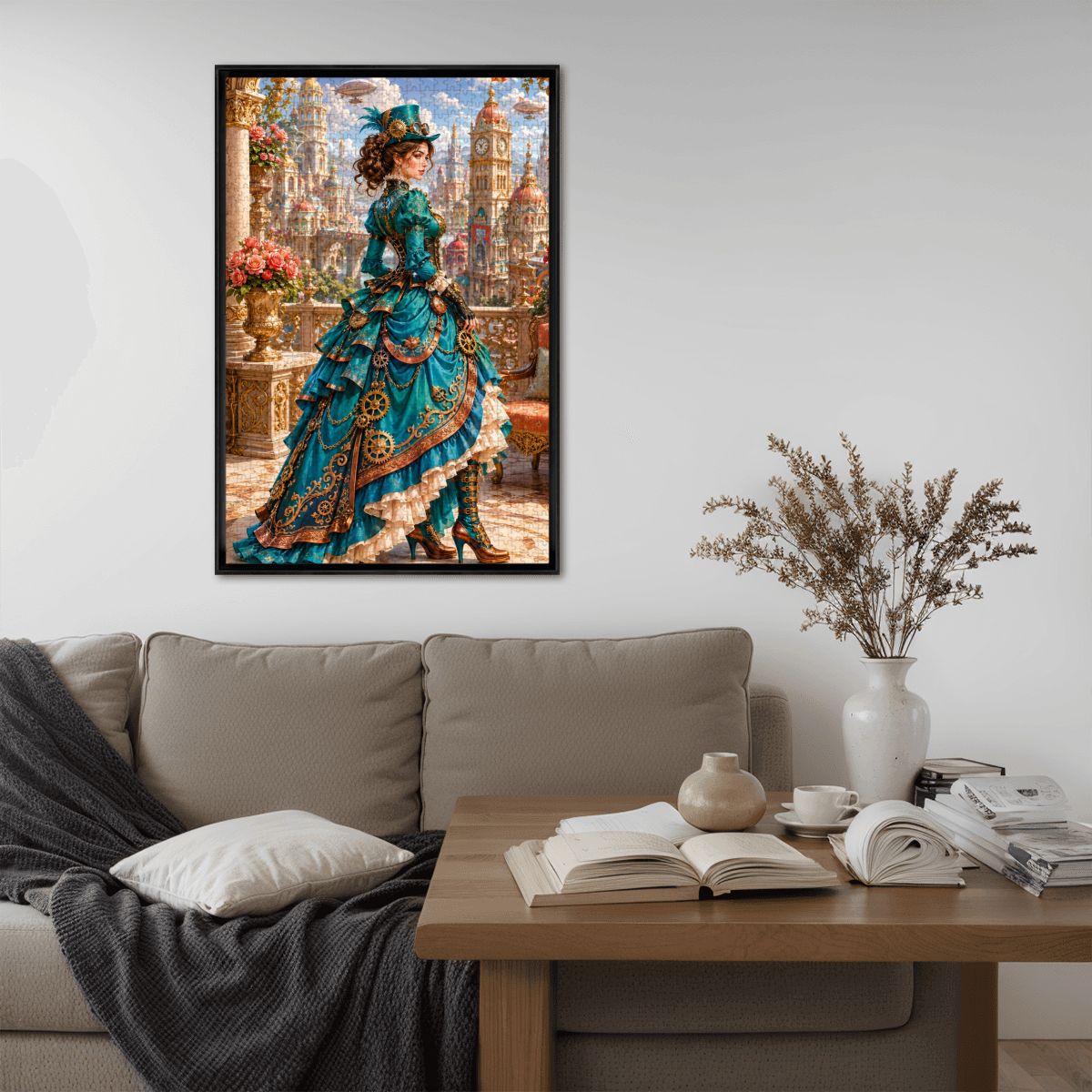 Wooden Jigsaw Puzzles 1000 pcs Steampunk Victorian Woman Teal