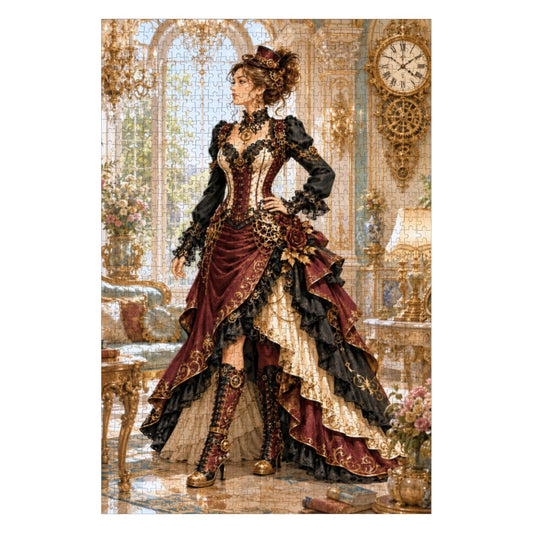 Wooden Jigsaw Puzzles 1000 pcs Steampunk Victorian Woman Fall Red