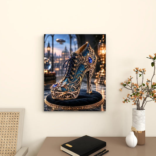 Canvas Prints Wall Art Steampunk Heel Bright Blue