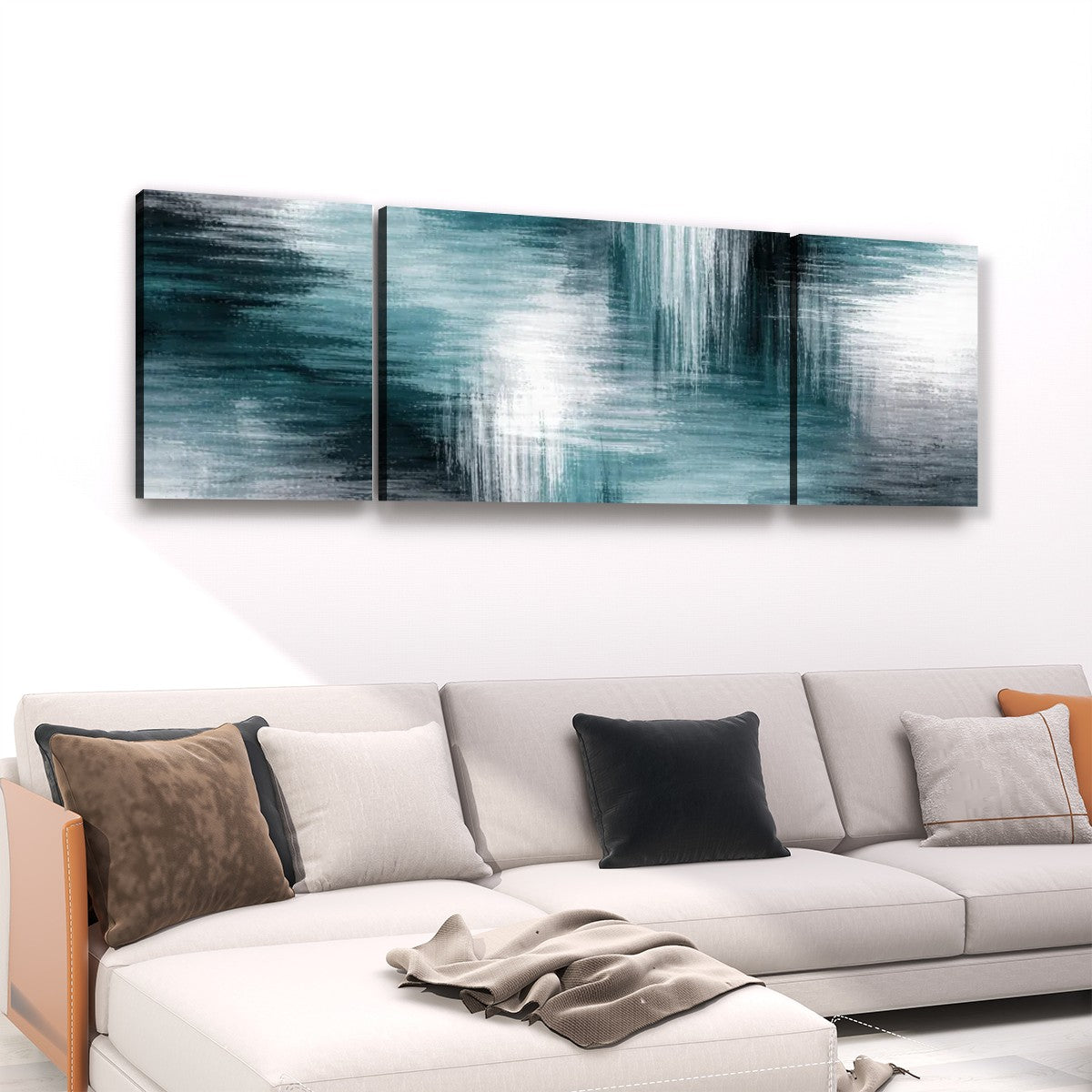 3 Panels Canvas Prints Wall Art Crosshatch
