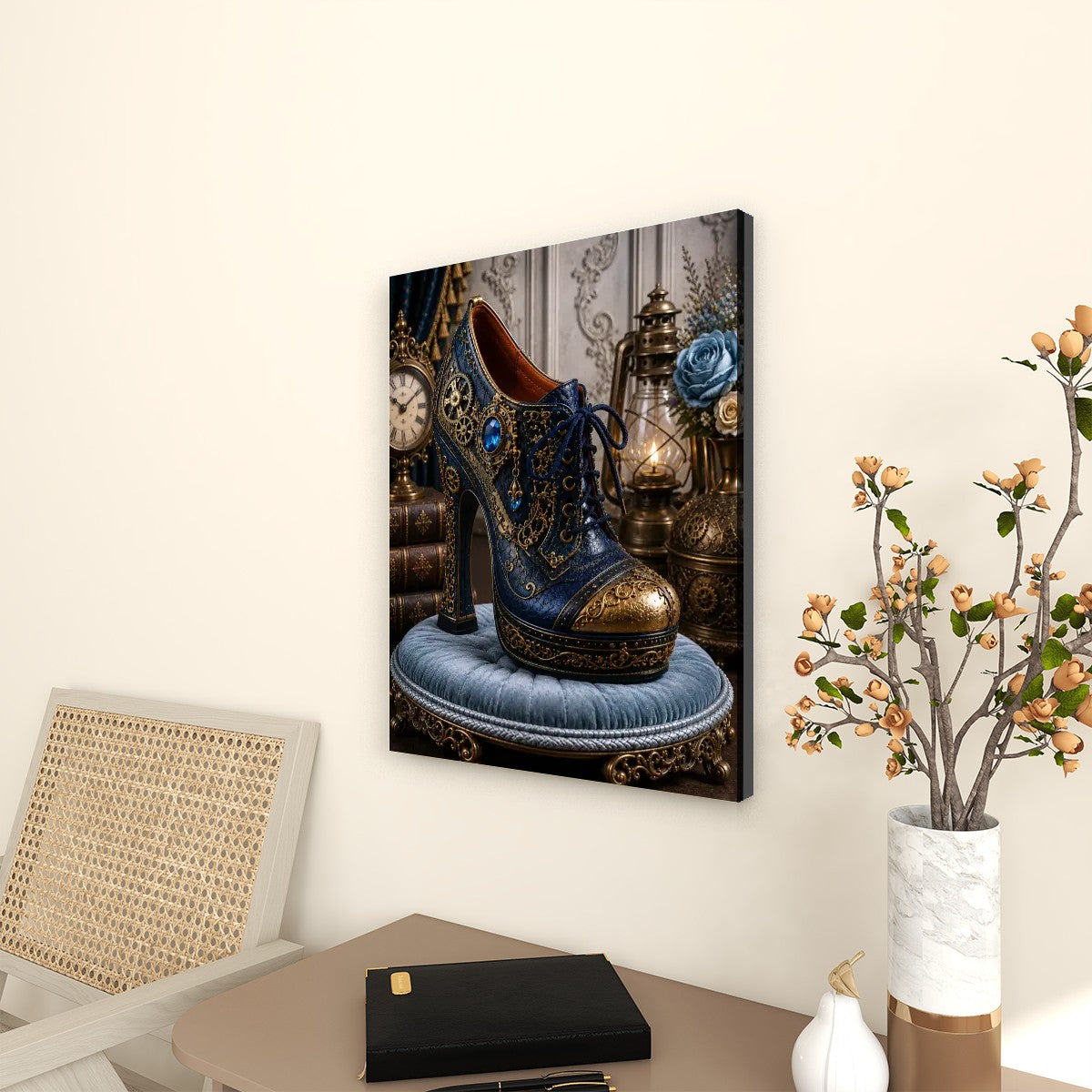 Canvas Prints Wall Art Steampunk Heel Blue