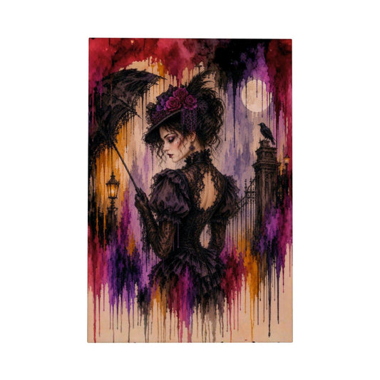 Framed Canvas Painting Victorian Drip Art Goth Rain (Made in USA)
