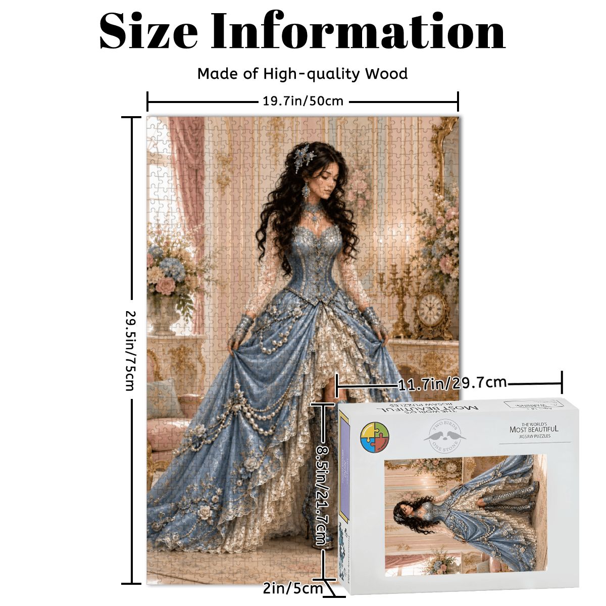 Wooden Jigsaw Puzzles 1000 pcs Steampunk Victorian Woman Light Blue