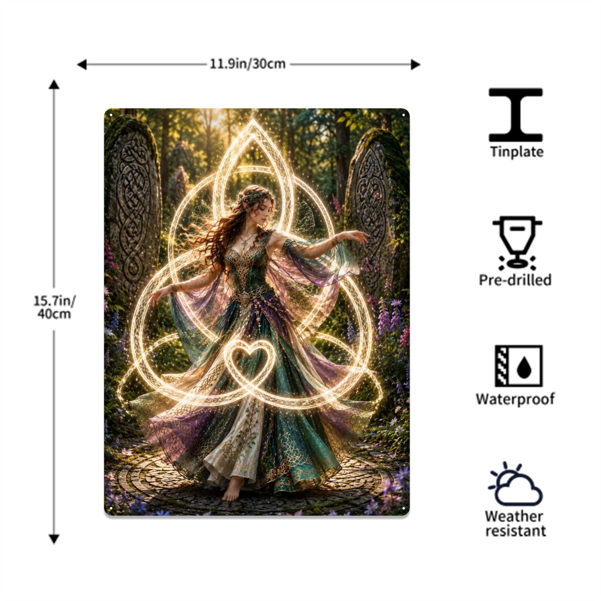 Tin Sign Metal Sign Decor Celtic Fairy