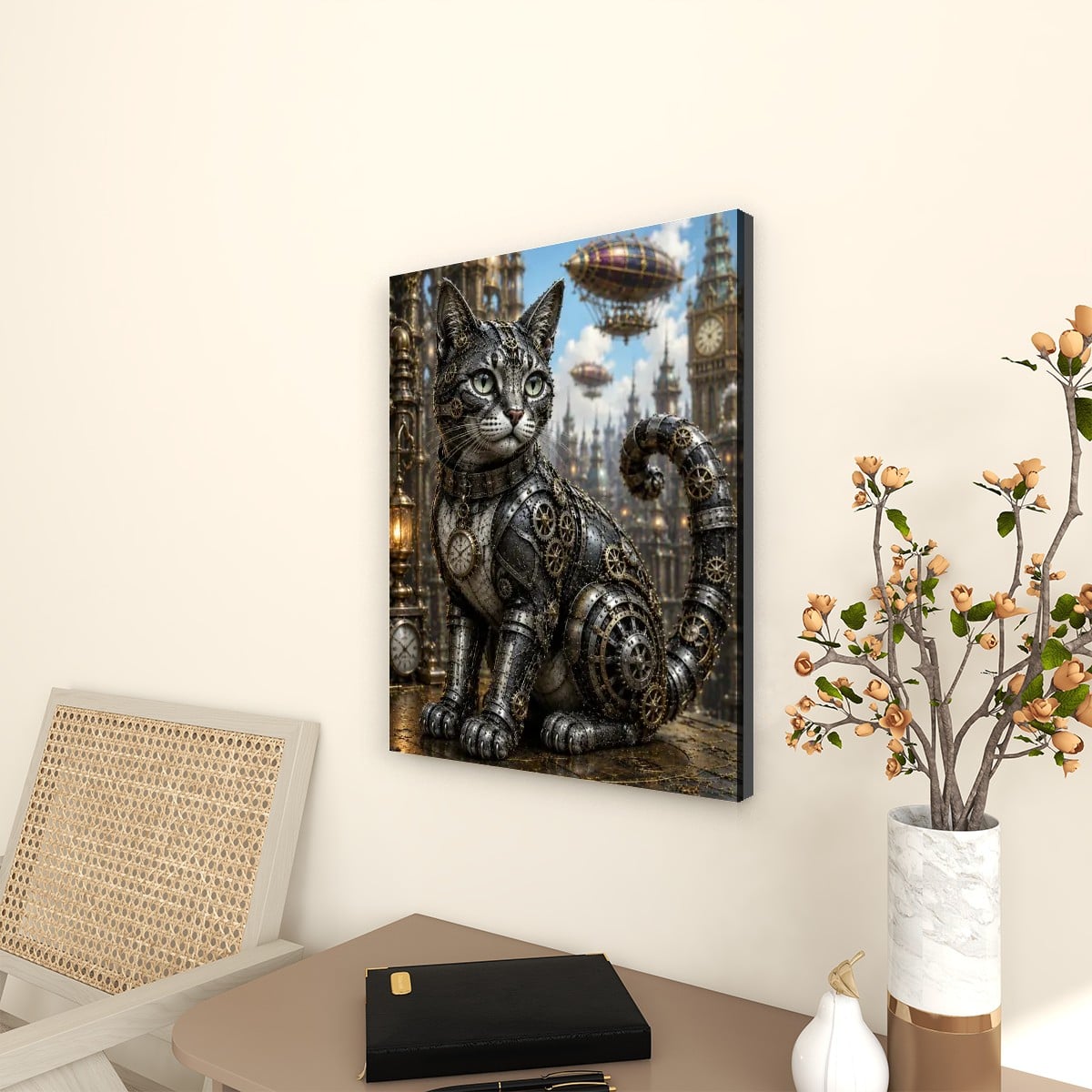 Canvas Prints Wall Art Steampunk Cat