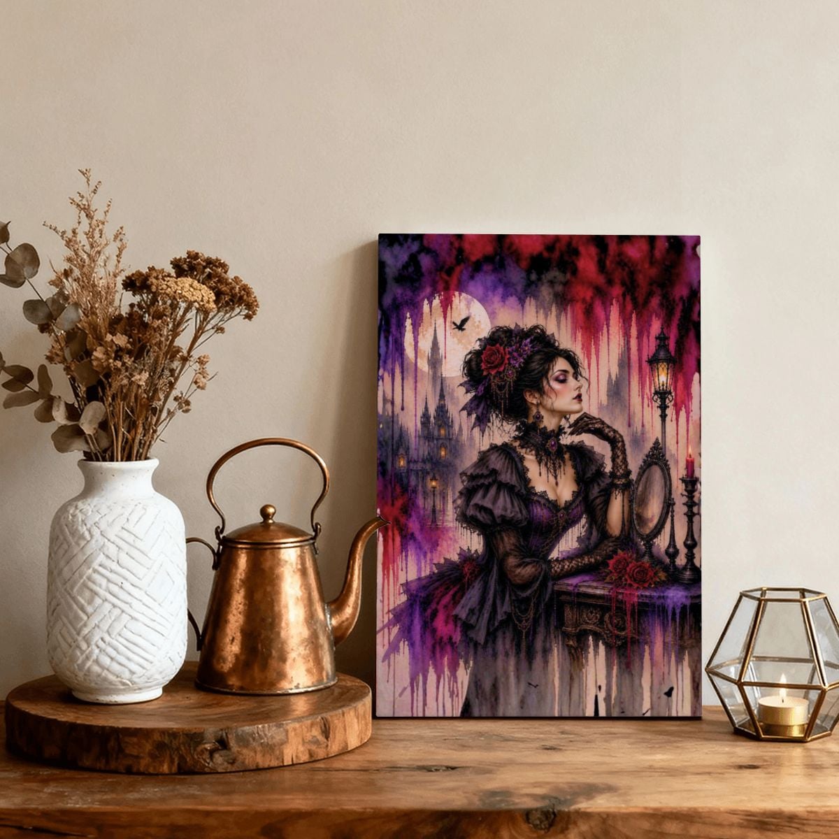 Framed Canvas Painting Gothic Victorian Woman (Made in USA)