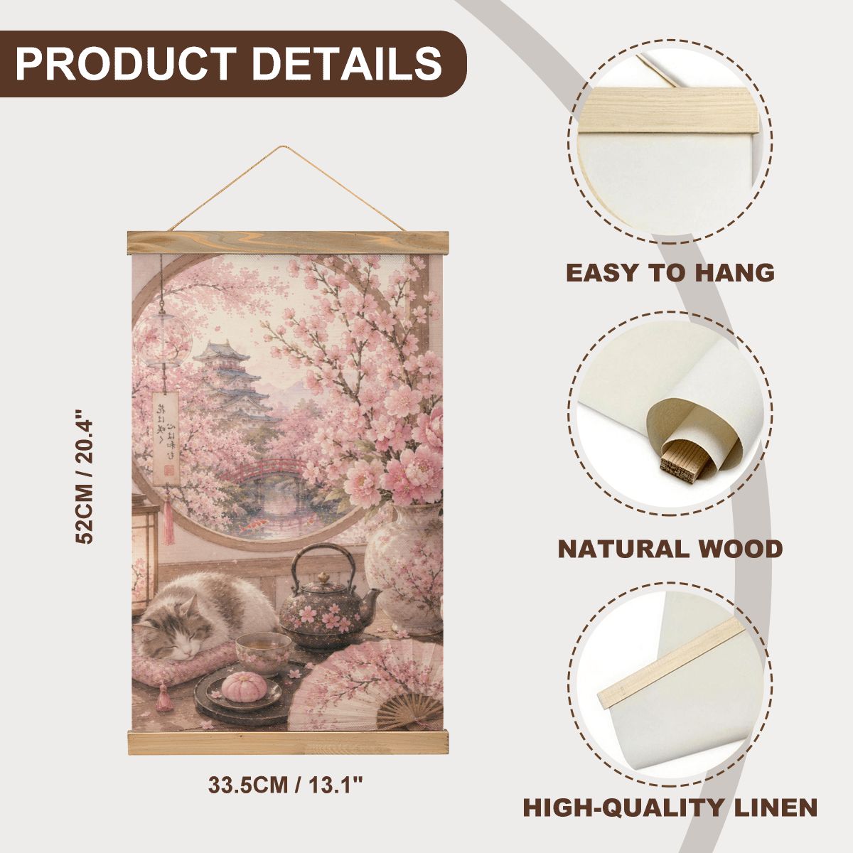Linen Canvas Wall Art Japanese Scenery