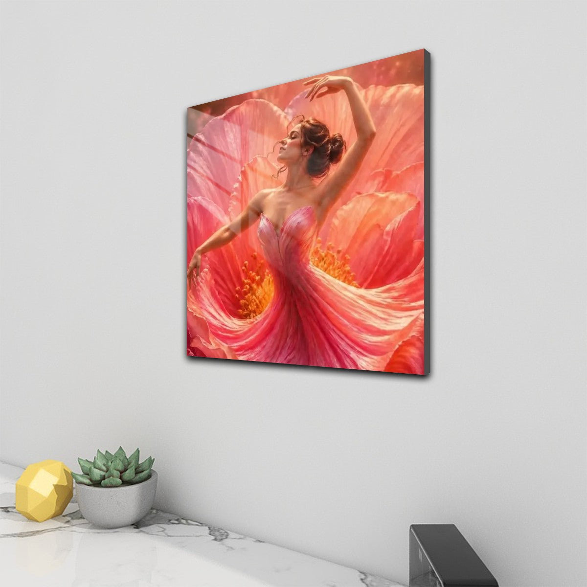 Square Acrylic Wall Art Prints with Hook Flower of Life