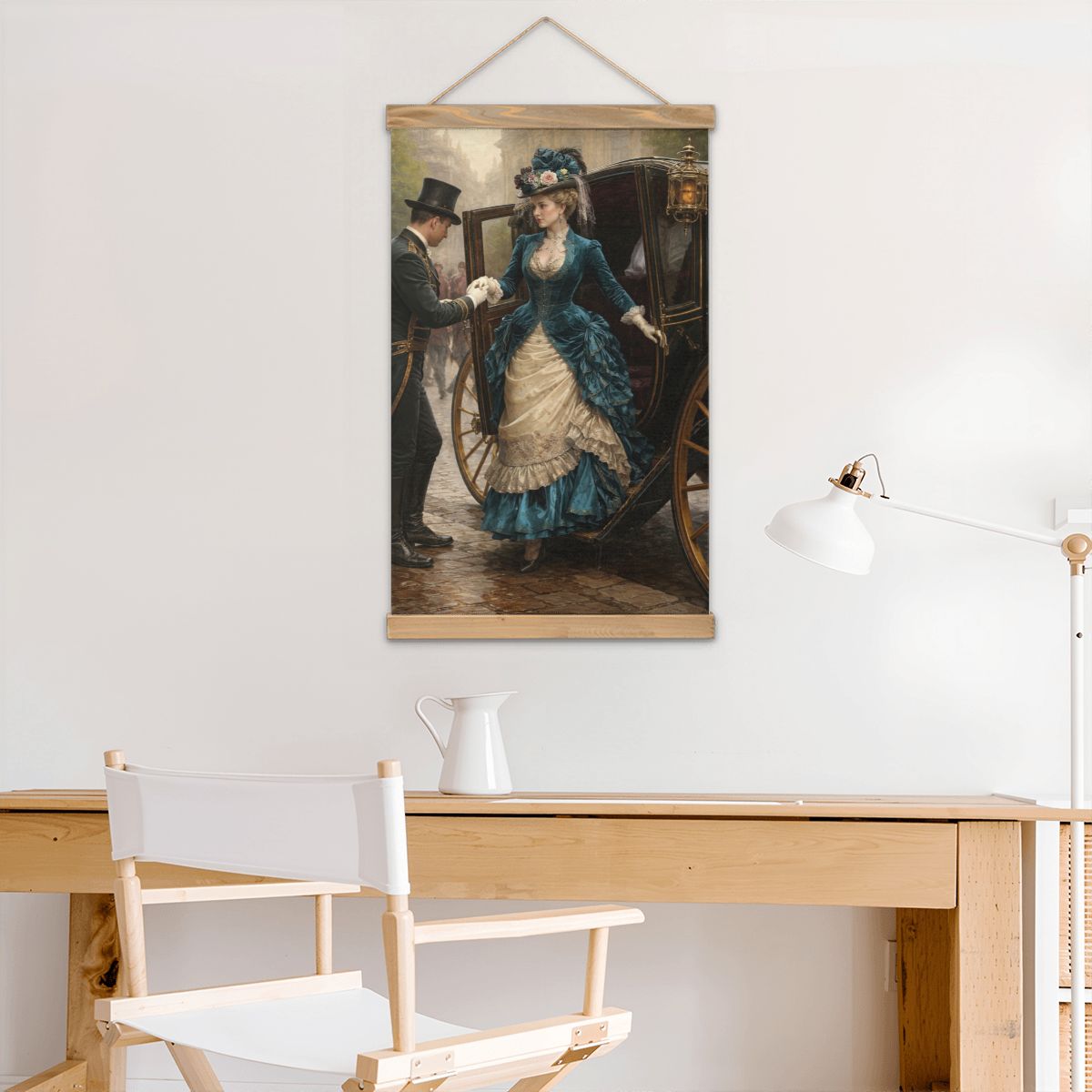 Linen Canvas Wall Art Victorian Carriage Ride