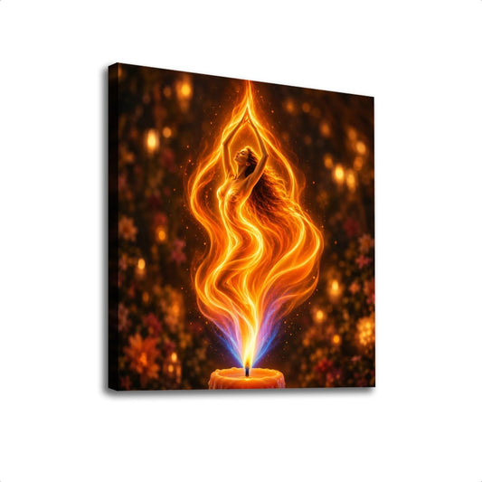 Square Canvas Prints Wall Art Element Fire