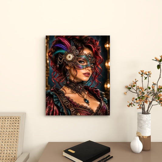 Canvas Prints Wall Art Steampunk Mask Pink Rainbow