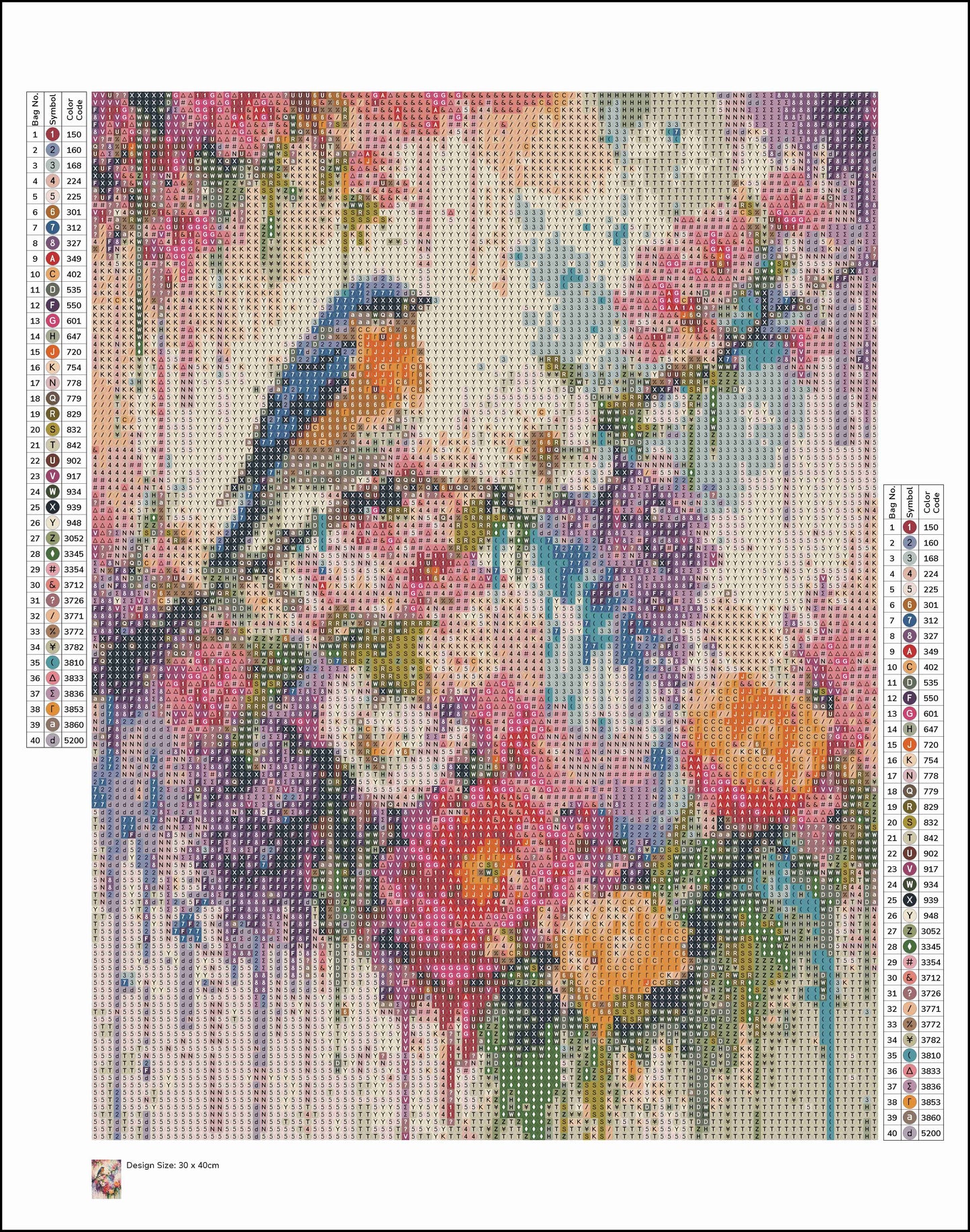 30x40cm Round Diamond Painting Kit